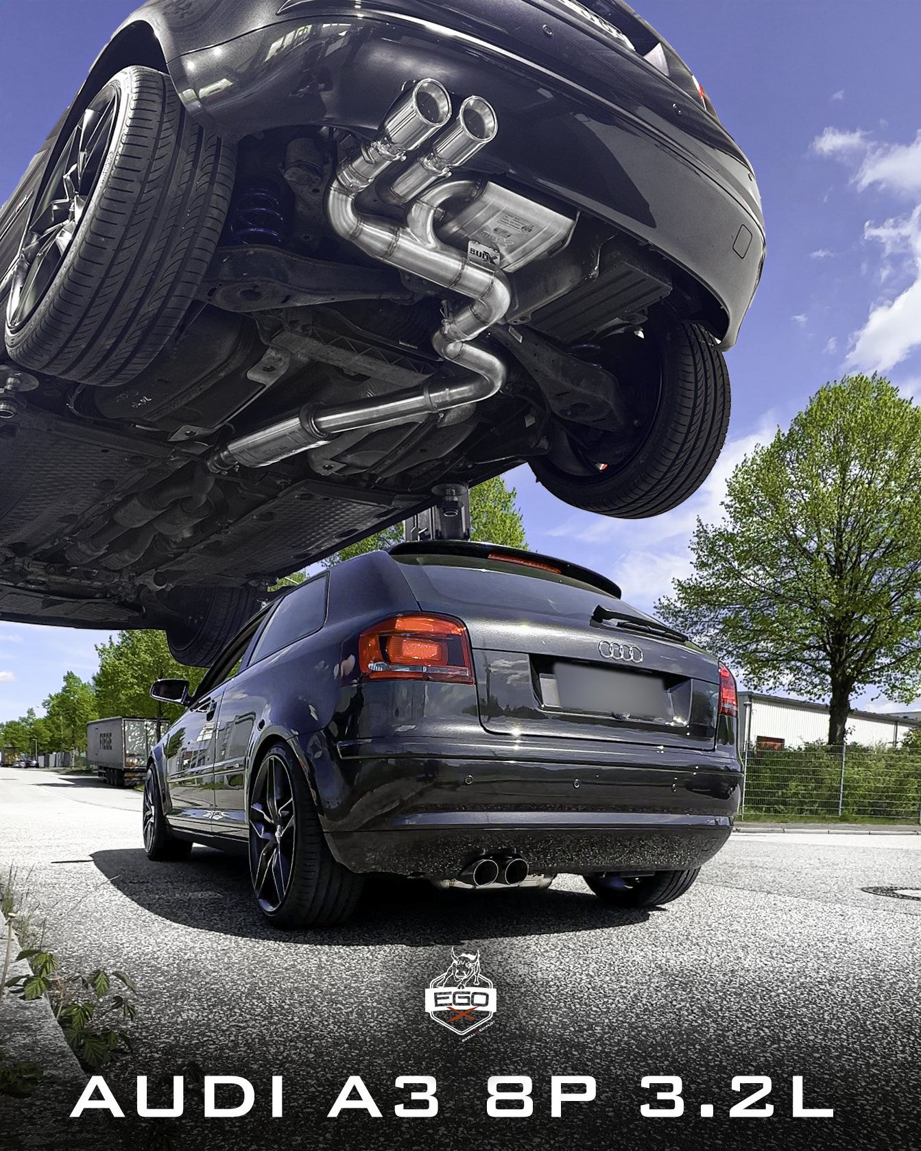 EGO-X Abgasanlage 3,5" Audi S3 8P/ A3 8P 3.2 quattro (mit ECE*)