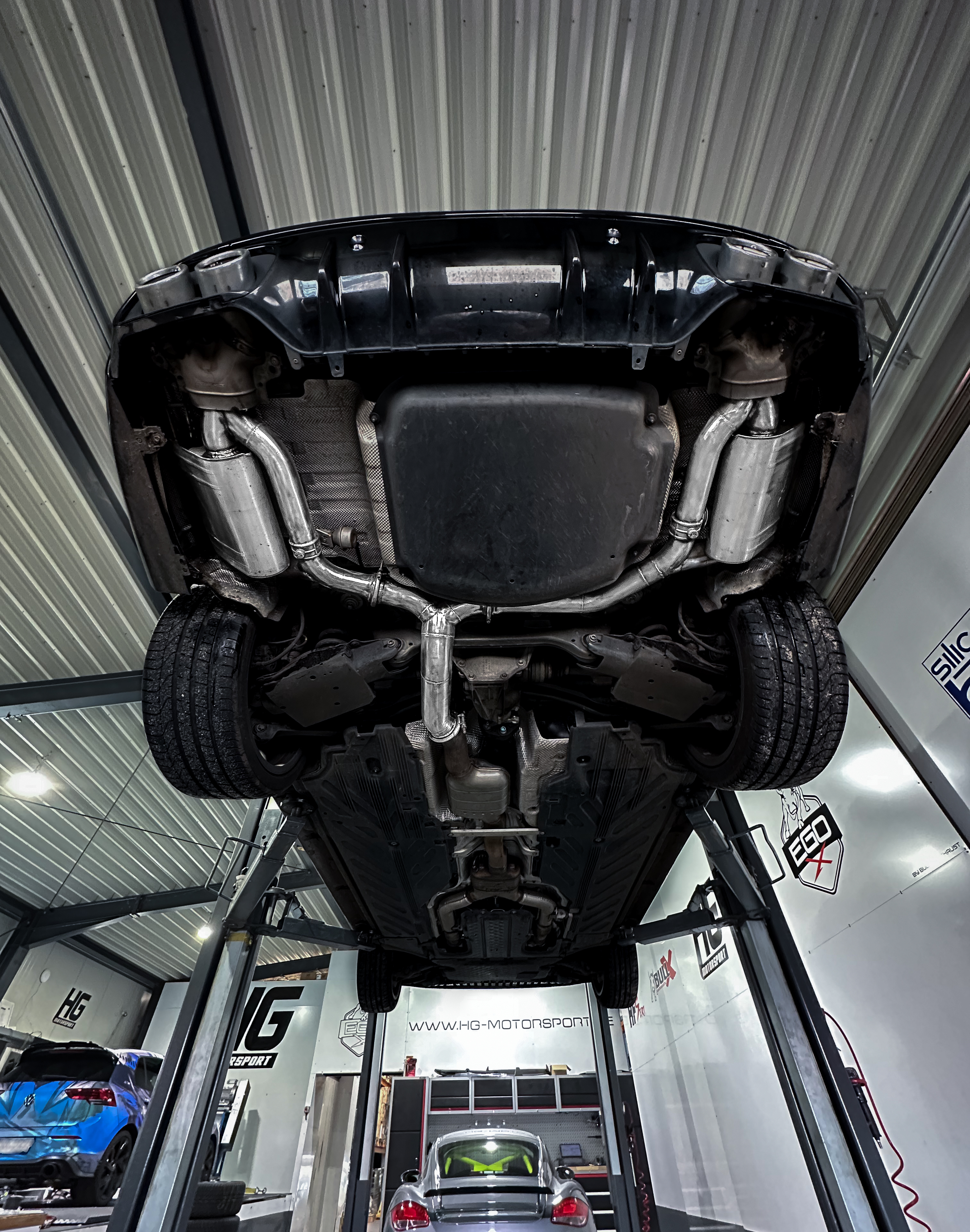 EGO-X Abgasanlage 3,5" Mercedes C43 W205, AMG 390PS (mit ECE*)