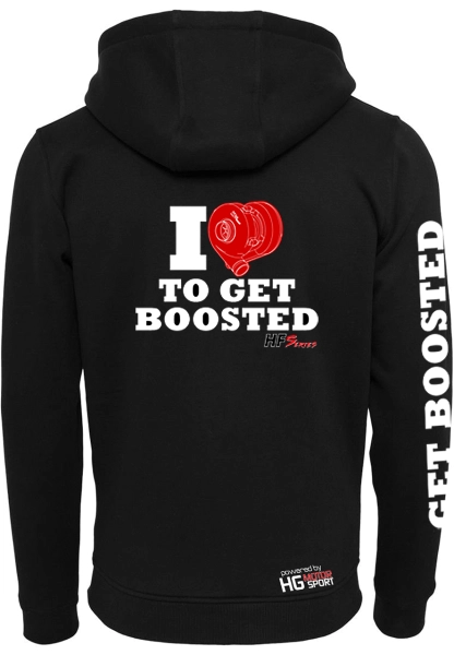 HF-Series Zip hooded sweater "I love to get boosted"