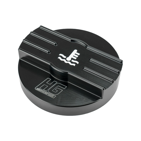 Cooling water cap cover black HG-Motorsport logo MQB/ MQBevo (e.g. Golf Mk7/8)