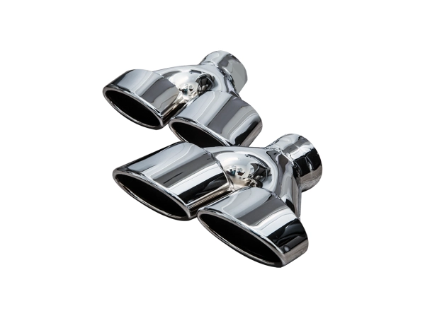 Bull-X tailpipe set Y-Style: Type 14 oval offset inclined 2x225x70